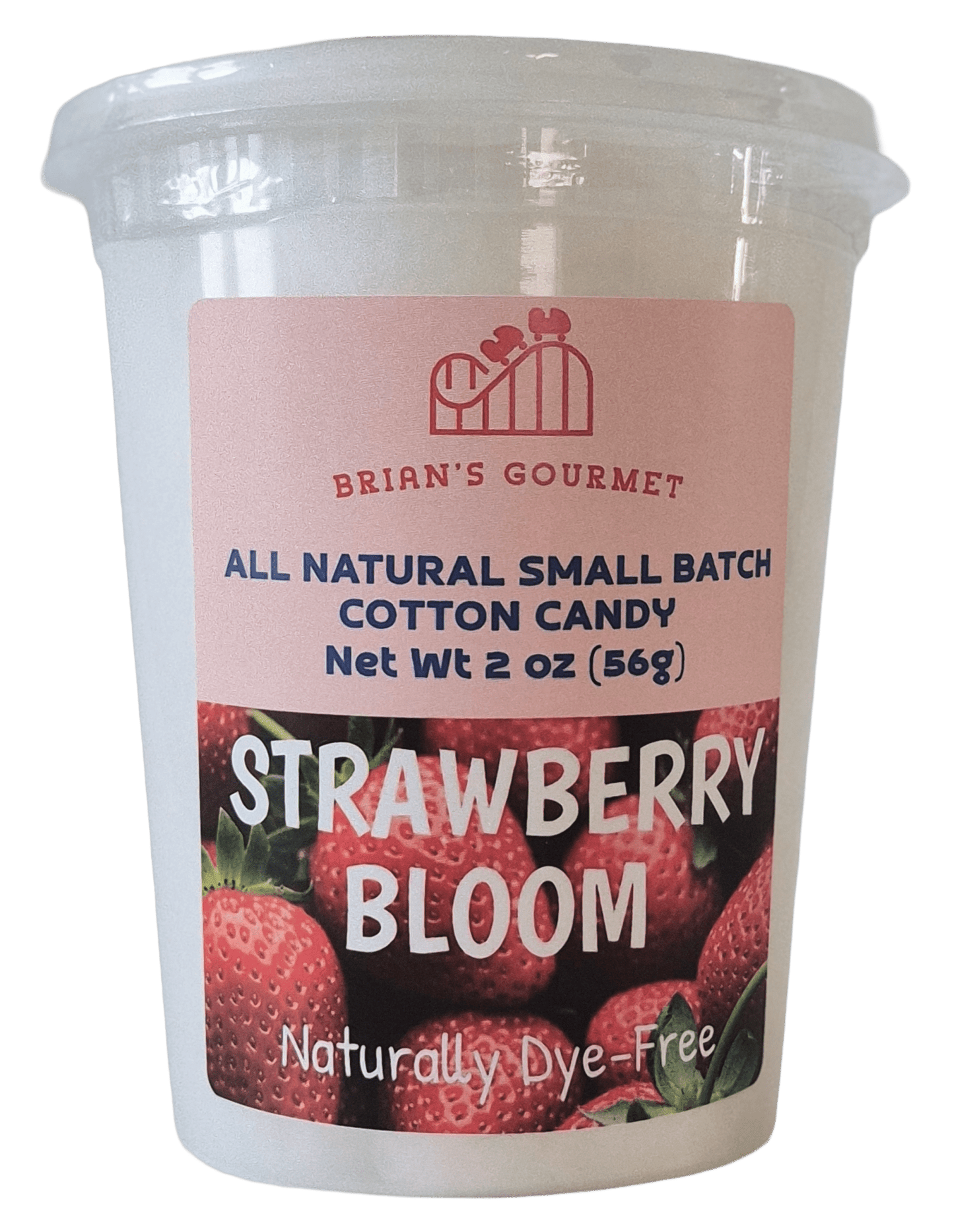 Strawberry Bloom - All Natural & Dye-Free Cotton Candy - Brian's Gourmet
